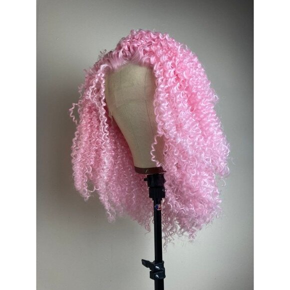Pink Wig, Pinky Kinky Curly Wig - Picture 1 of 10